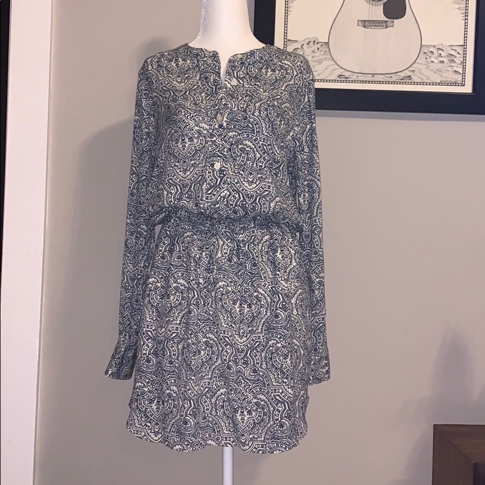Gap Tied-Waisted Navy and White Dress NWT